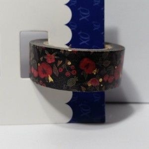 Washi Tape Red Gold Black Flowers Paper Crafts Card Making